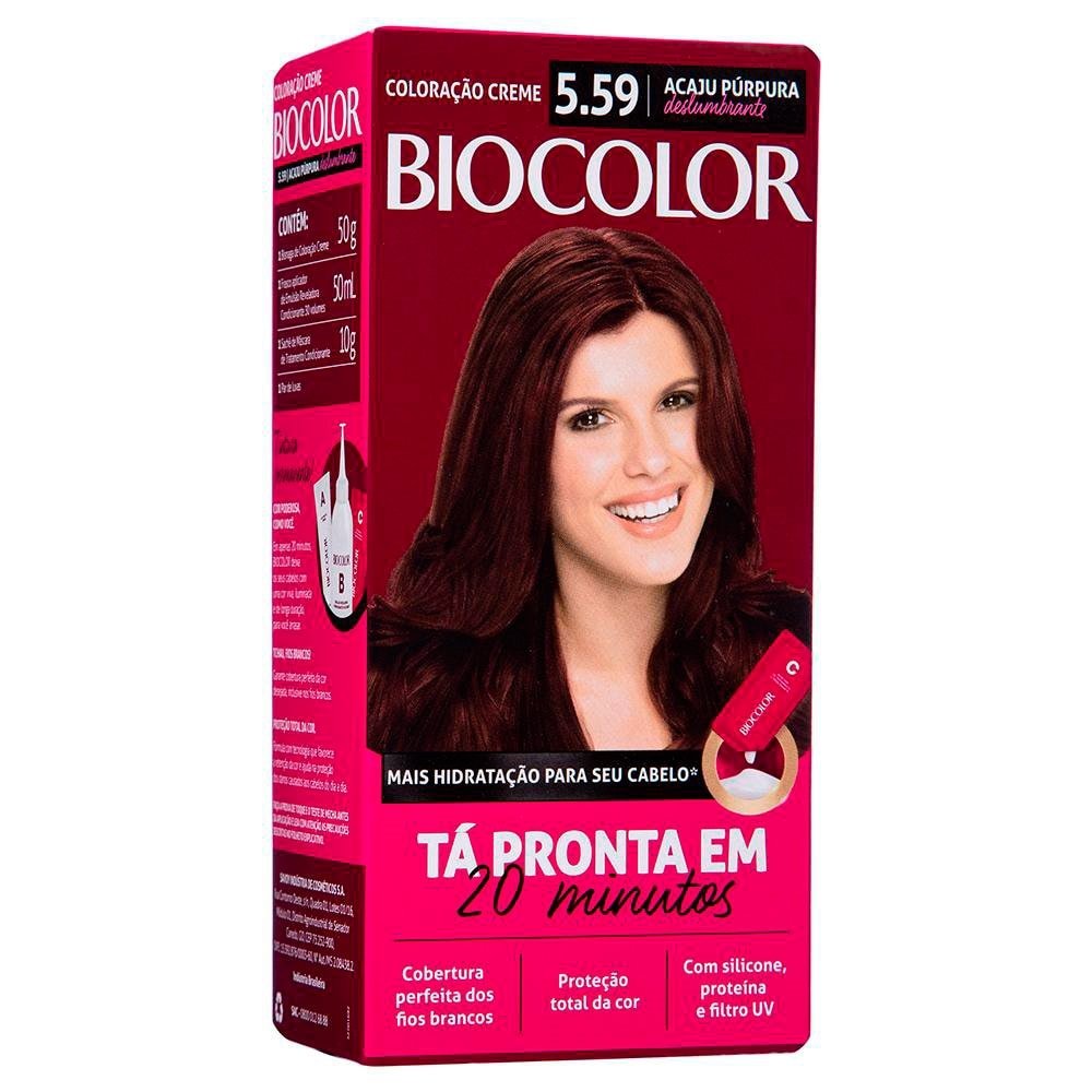 Tinta de Cabelo Biocolor Creme Mini Kit 5.59 Acaju Púrpura