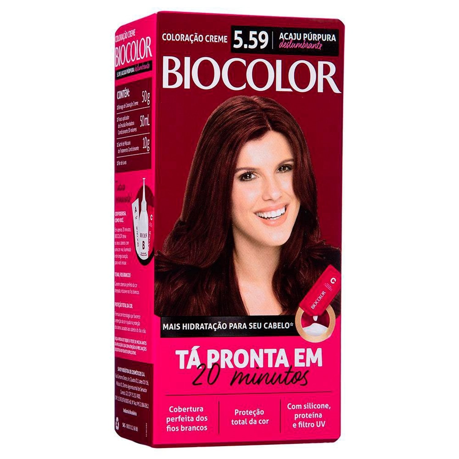 Tinta de Cabelo Biocolor Creme Mini Kit 5.59 Acaju Púrpura