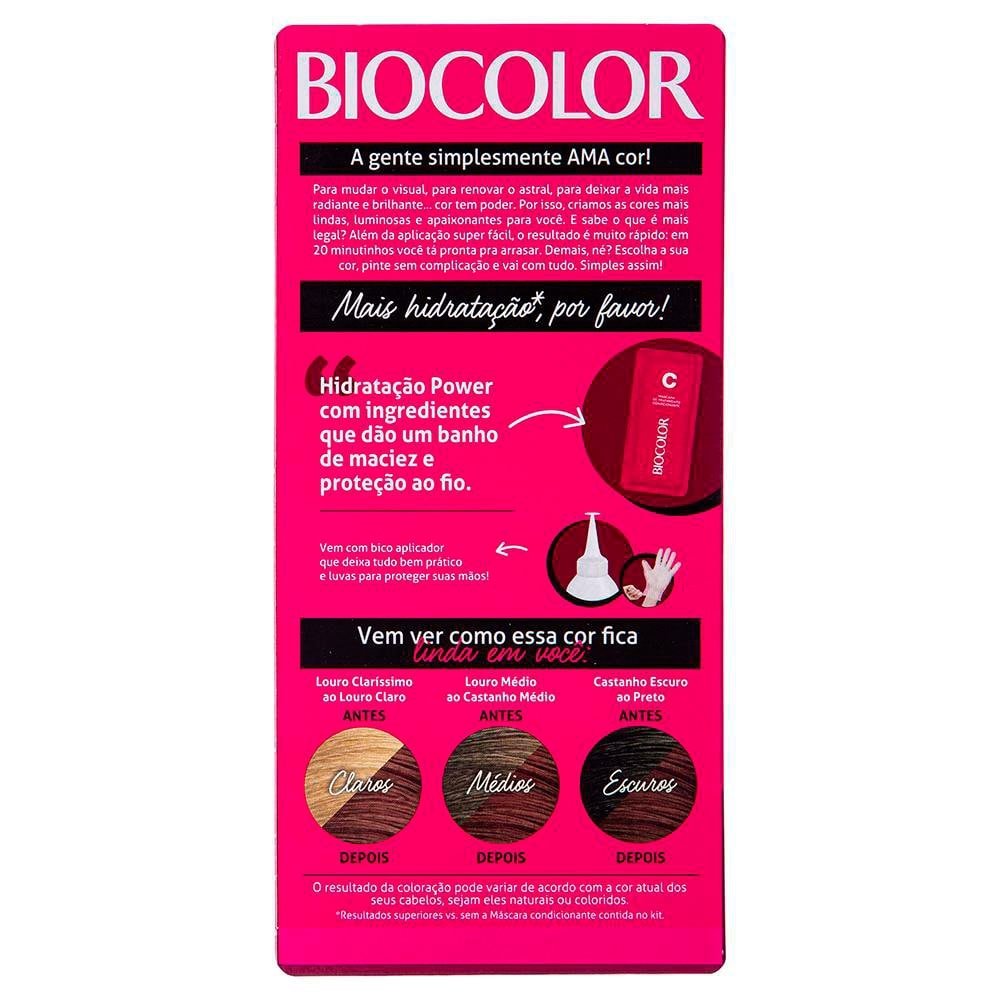 Tinta de Cabelo Biocolor Creme Mini Kit 5.59 Acaju Púrpura