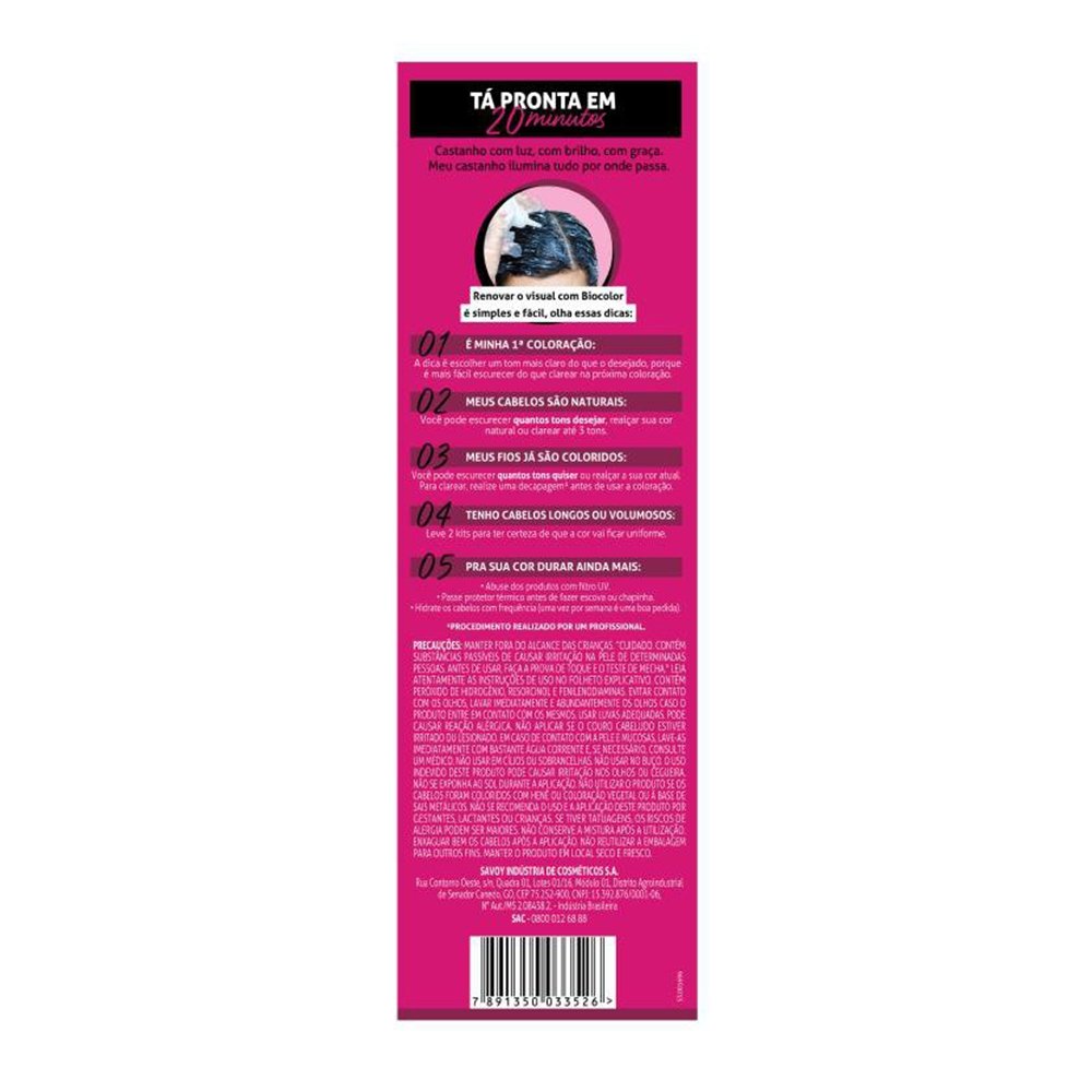 Tinta de Cabelo Biocolor Mini kit 6.7 Chocolate