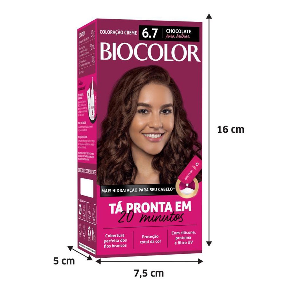 Tinta de Cabelo Biocolor Mini kit 6.7 Chocolate