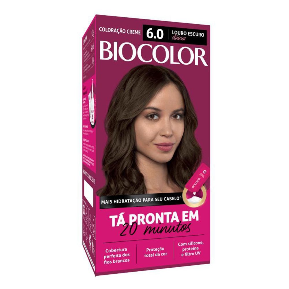 Tinta de Cabelo Biocolor Creme Mini Kit 6.0 Louro Escuro Clássico