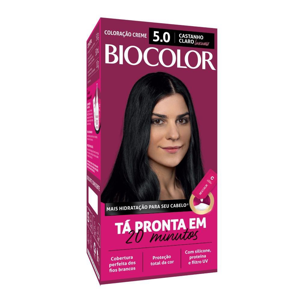 Tinta de Cabelo Biocolor Creme Mini Kit 5.0  Castanho Claro Luxuoso