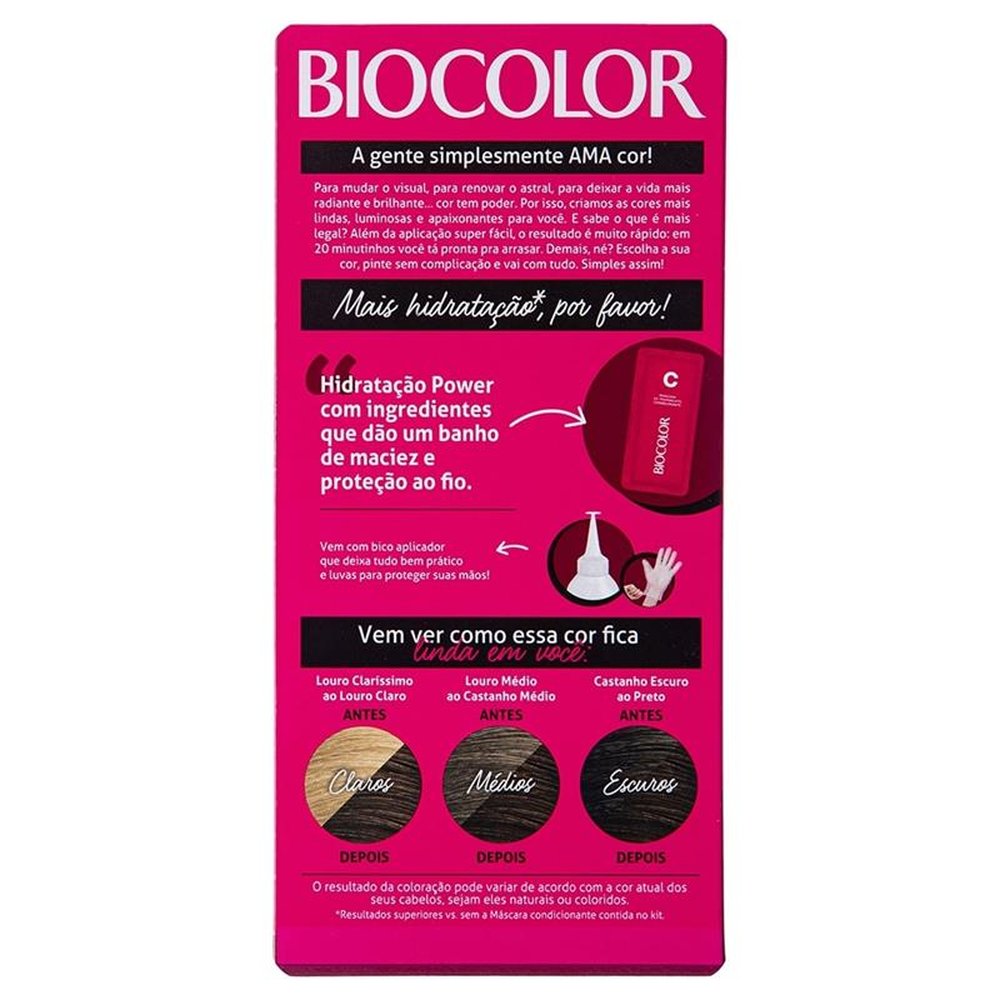 Tintura Biocolor Creme Mini Kit 4.7 Marrom Escuro Moda