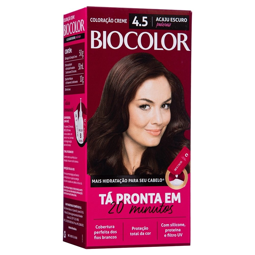 Tintura Biocolor Creme Mini Kit 4.5 Acaju Escuro Poderoso
