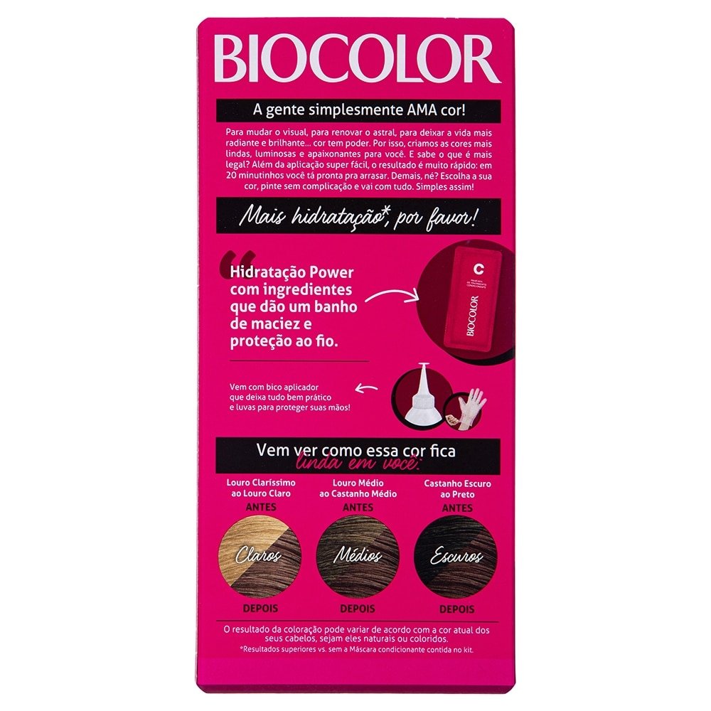 Tintura Biocolor Creme Mini Kit 4.5 Acaju Escuro Poderoso