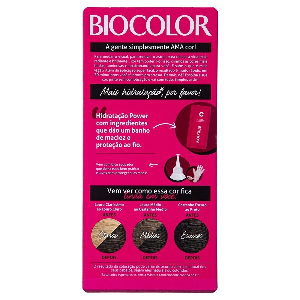 Tinta de Cabelo Biocolor Creme Mini Kit 3.0 Castanho Escuro Chic