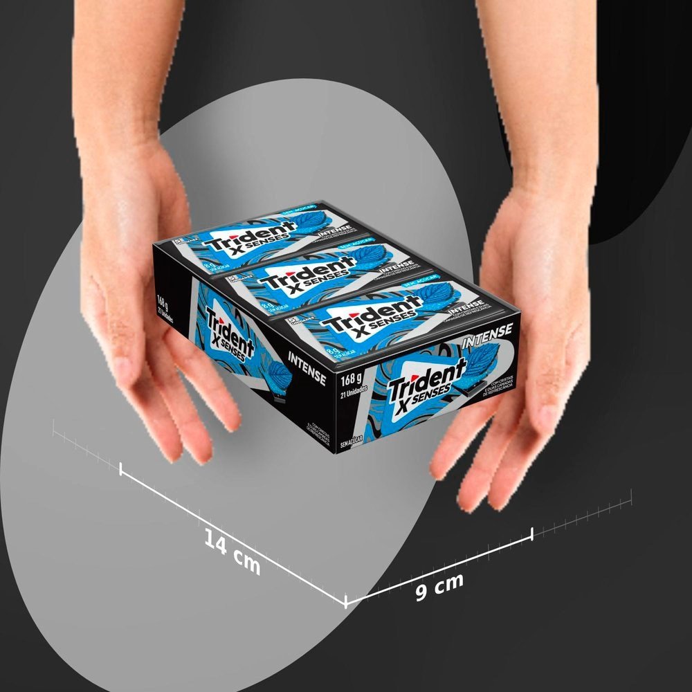 Chiclete  Trident XSenses Intense 8g - Caixa com 21 Unidades