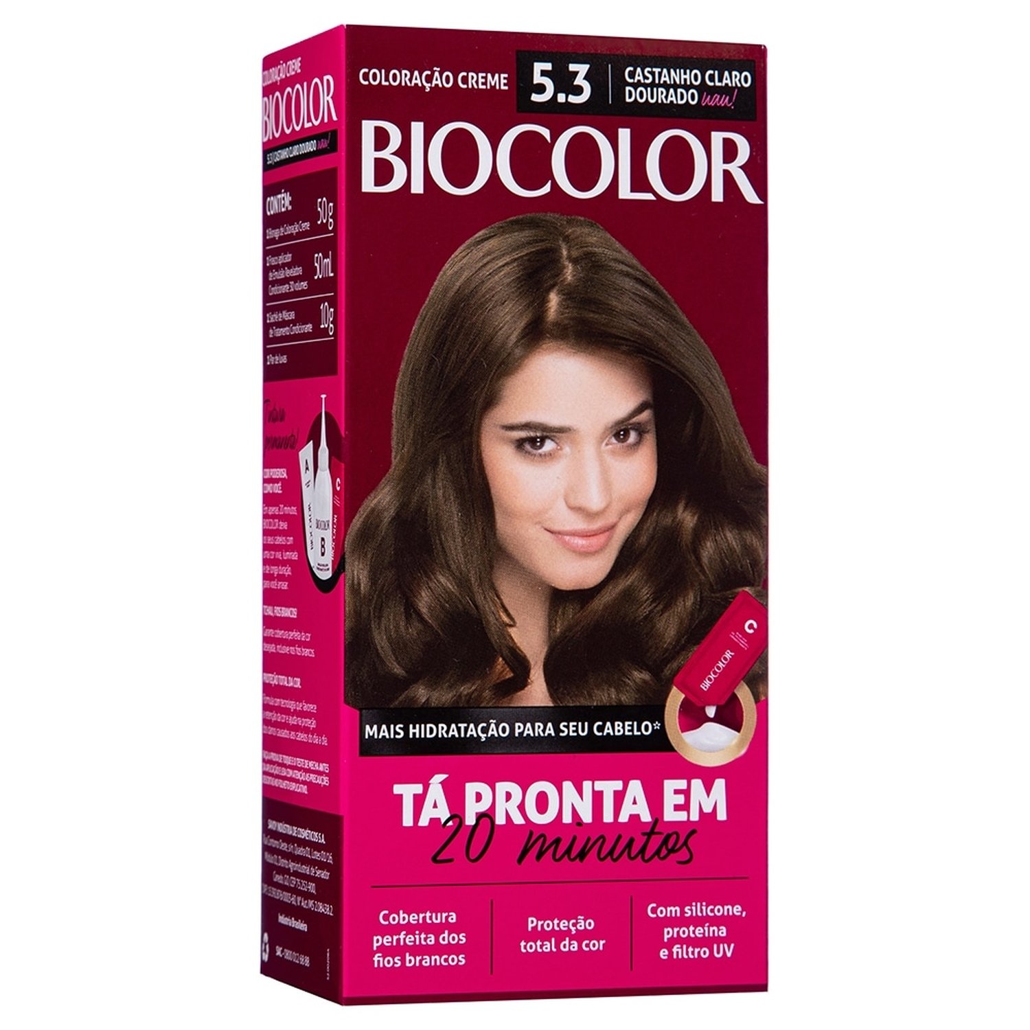 Tintura Biocolor Creme Mini 5.3 Castanho Claro Dourado