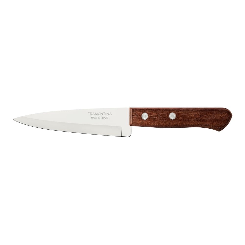 Faca Peixeira Tramontina 5", Inox, Cabo de Madeira - Embalagem com 12 Unidades