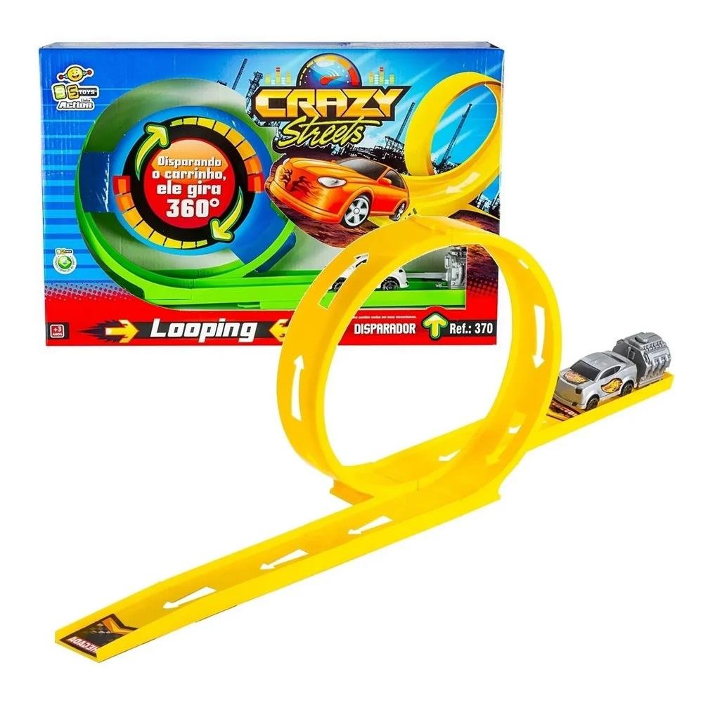 Lancador Looping Crazy Com Carro Bs Toys