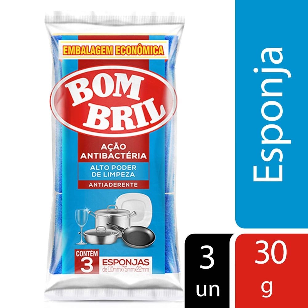 Esponja Bombril Antiaderente - Embalagem com 3 Unidades