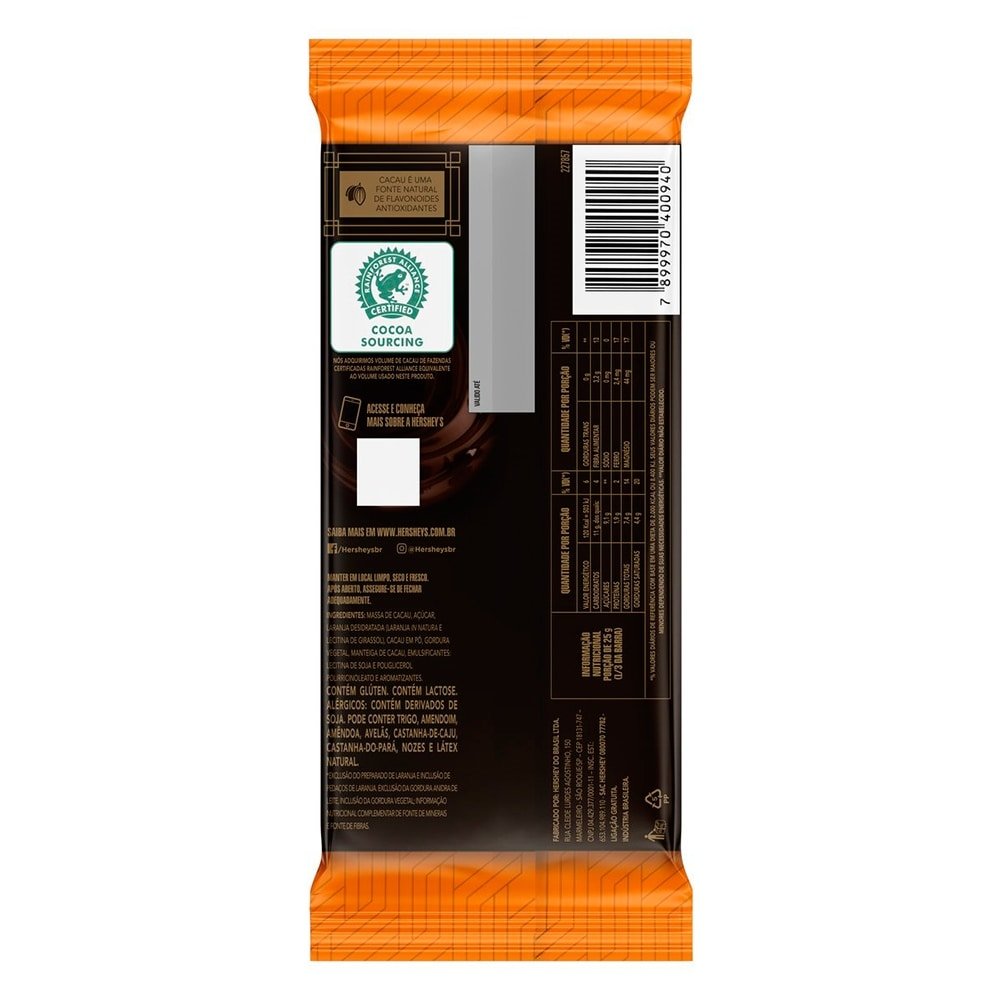 Chocolate Hersheys Special Dark Laranja 85g - Embalagem c/ 12 Unidades