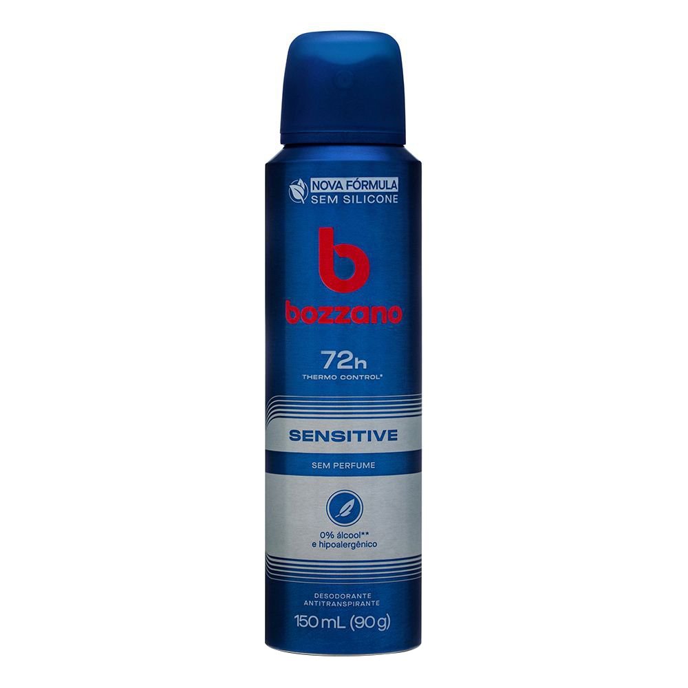 Desodorante Bozzano Aerossol Sensitive Sem Perfume Antitranspirante Masculino 150ml