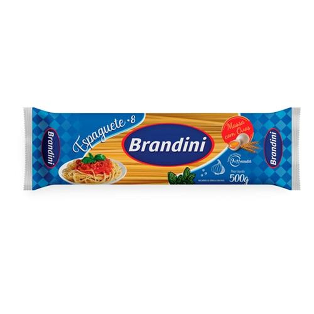 Macarrão de Sêmola com Ovos Espaguete Brandini 500g
