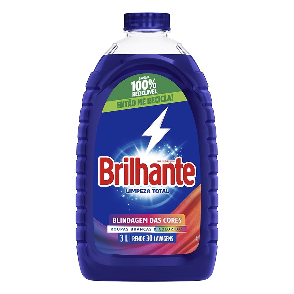 Sabão Líquido Brilhante Limpeza Total 3 Litros