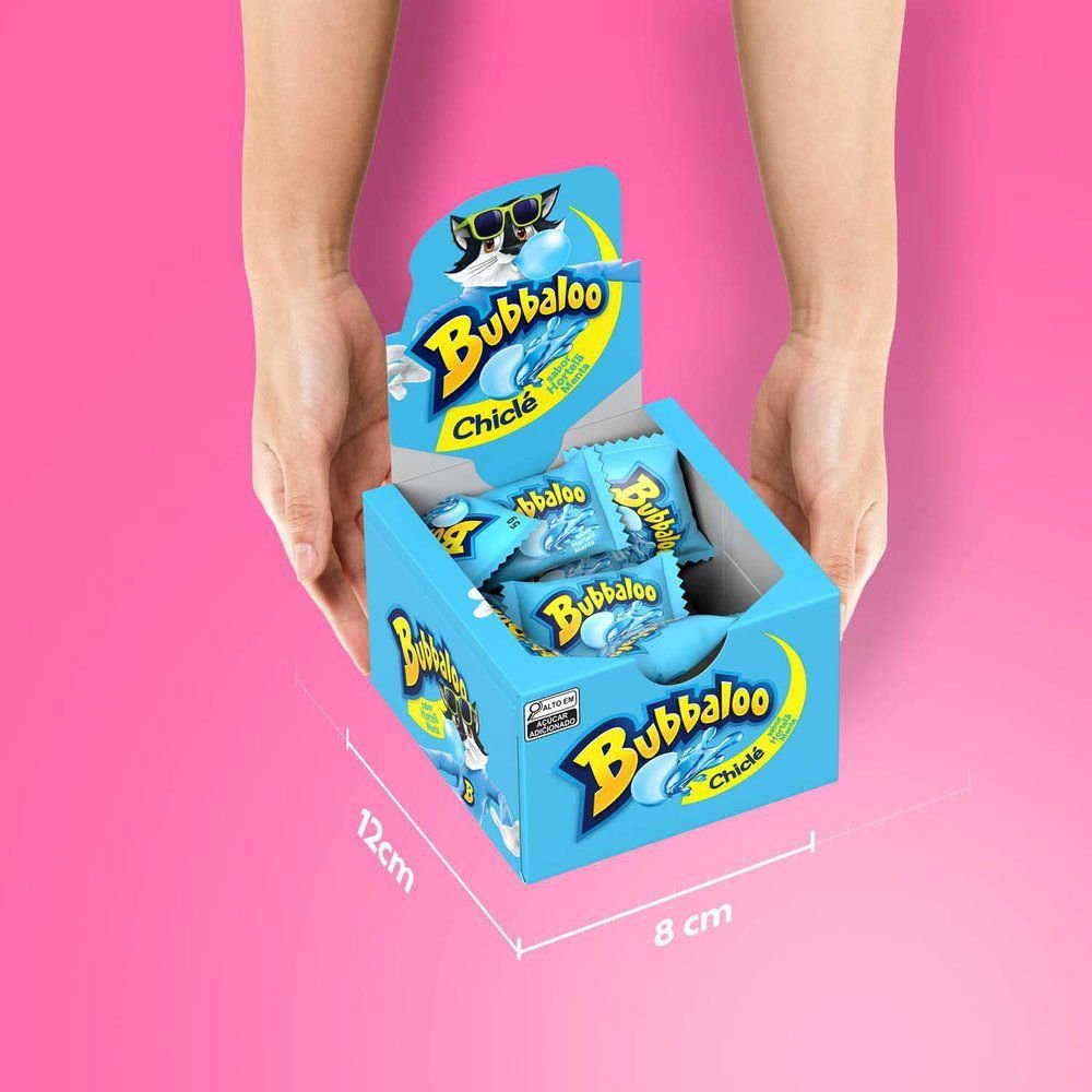 Caixa Chiclete Bubbaloo Hortelã e Menta - Display com 60 Unidades