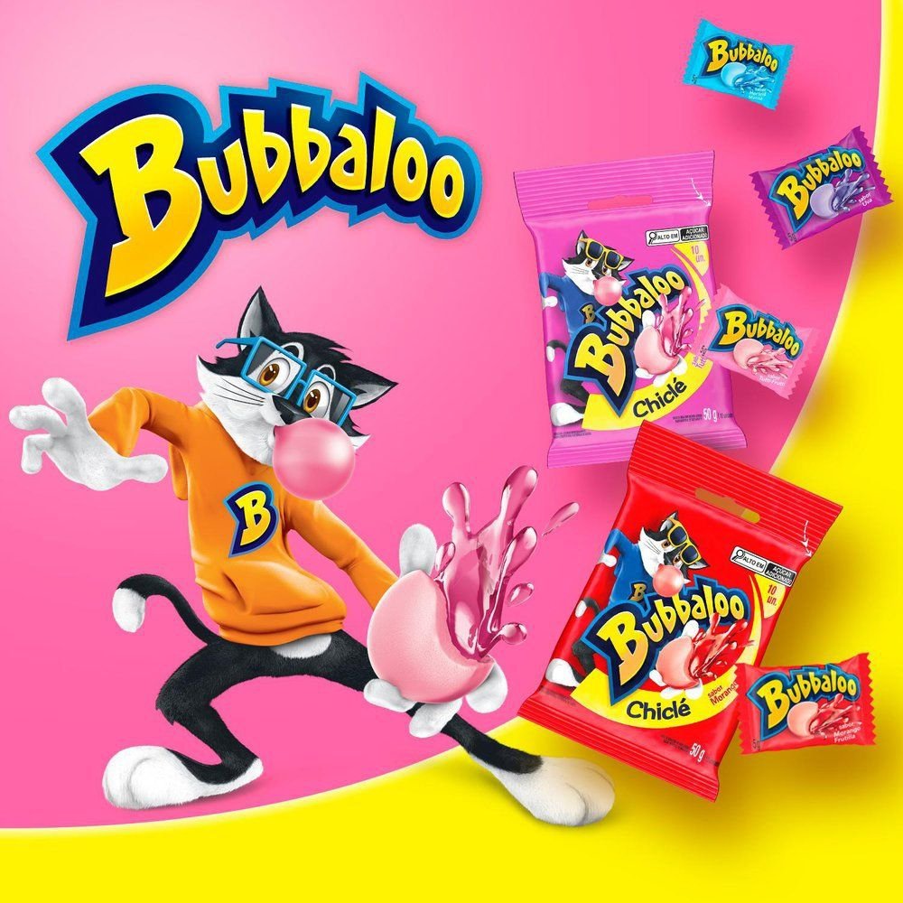 Caixa Chiclete Bubbaloo Hortelã e Menta - Display com 60 Unidades