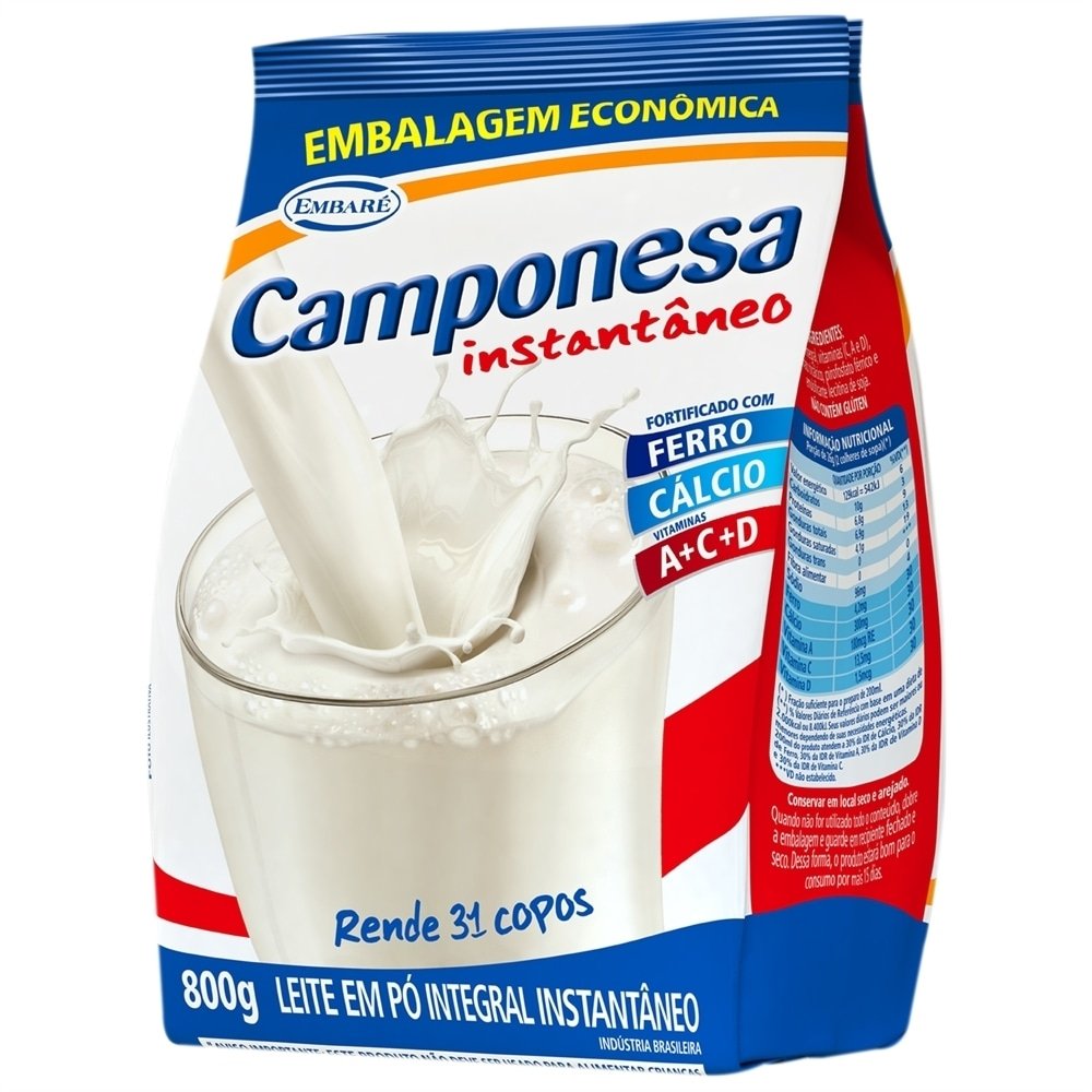 Leite em Pó Instantâneo 800g - Camponesa