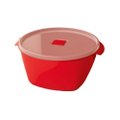 Bacia Plastica Redonda 2,0L C/Tampa Multiuso Vermelha