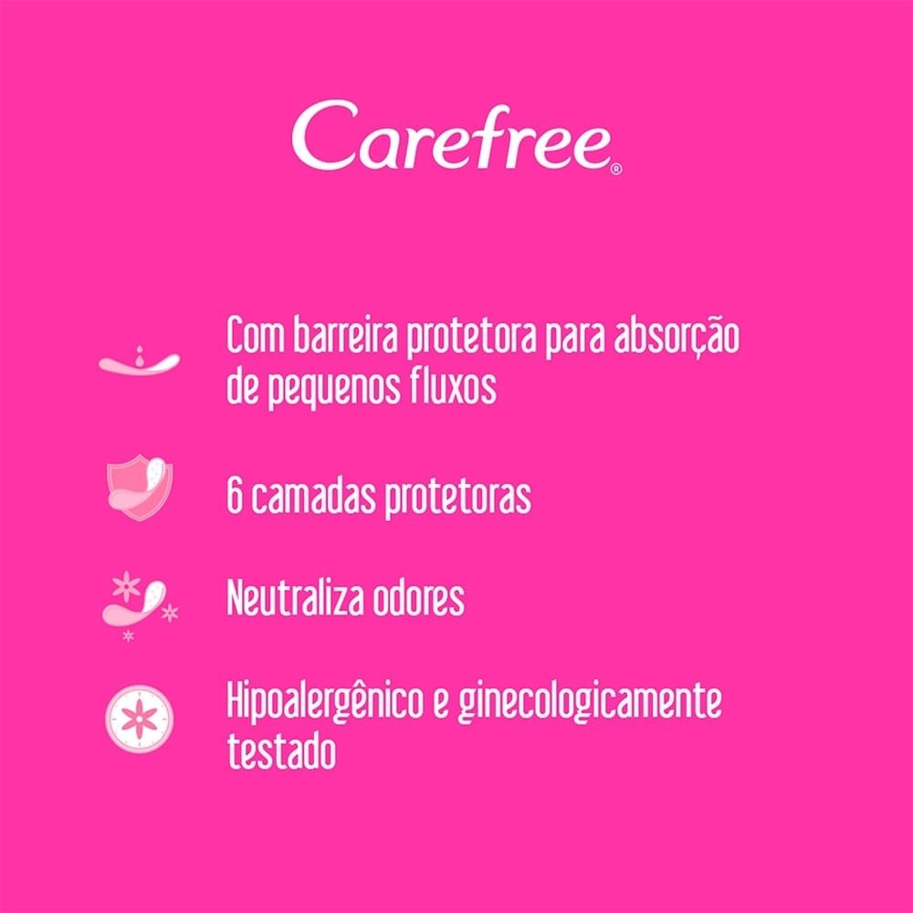Absorvente Carefree Protetor Diário com Perfume - Embalagem com 80 Unidades