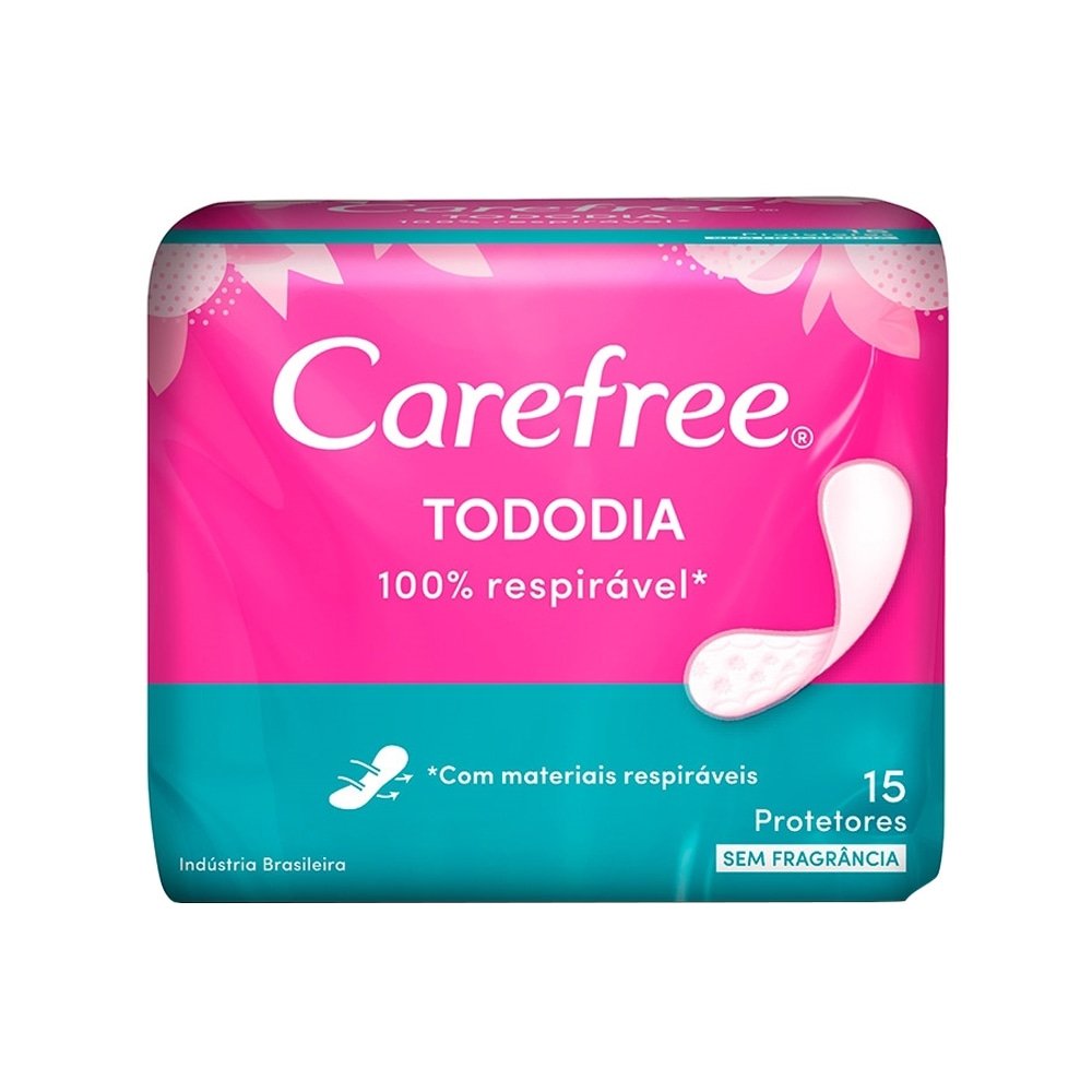 Absorvente Carefree Protetor Diário Todo Dia sem Perfume - Embalagem com 15 Unidades