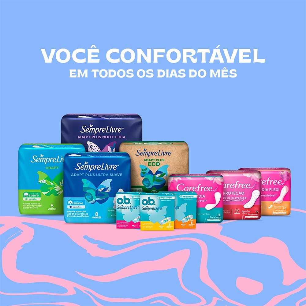 Absorvente Carefree Protetor Diário Todo Dia sem Perfume - Embalagem com 15 Unidades