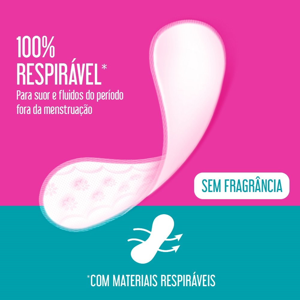 Absorvente Carefree Protetor Diário Todo Dia Flexi sem Perfume Leve 80 Pague 60 - Embalagem com 80 Unidades