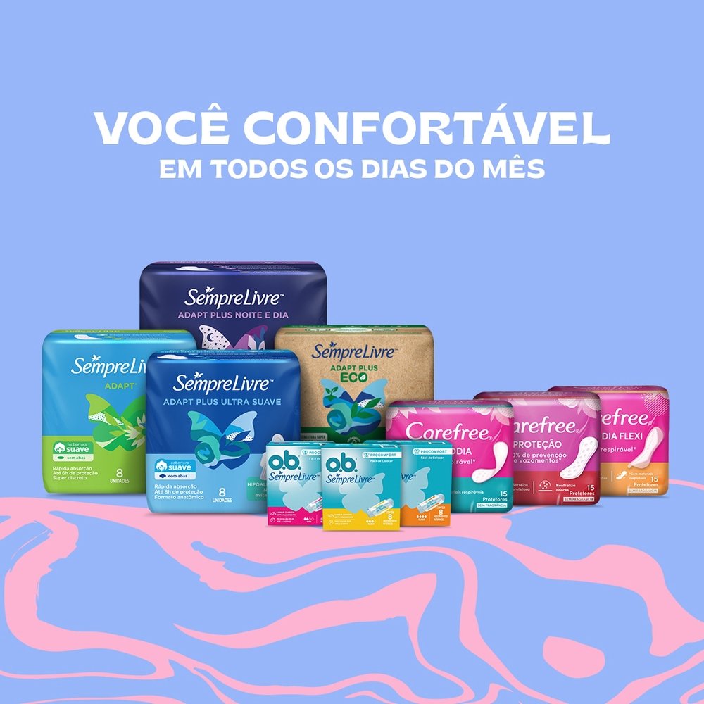Absorvente Carefree Protetor Diário Todo Dia Flexi sem Perfume Leve 80 Pague 60 - Embalagem com 80 Unidades