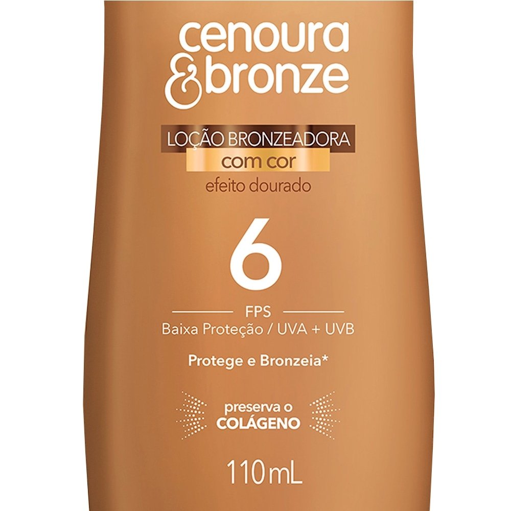 Bronzeador Cenoura Bronze Loção Efeito Dourado Fps6 110ml
