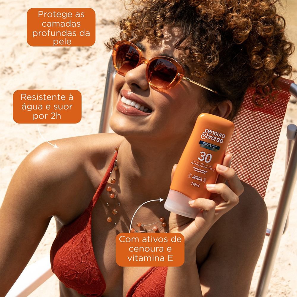 Protetor Solar Cenoura e Bronze FPS30 110ml Oferta especial
