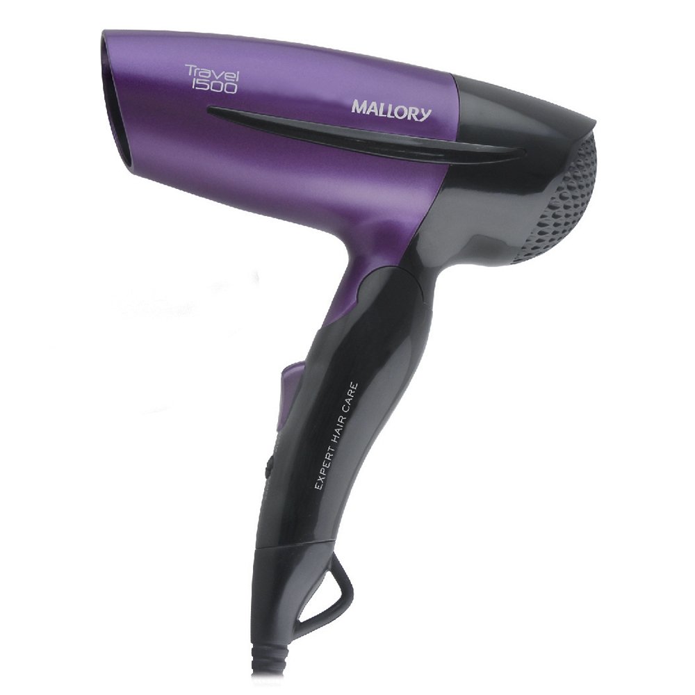 Secador de Cabelo Mallory Travel 1500 Roxo 2 Velocidades 1 Temperatura 1000W Bivolt
