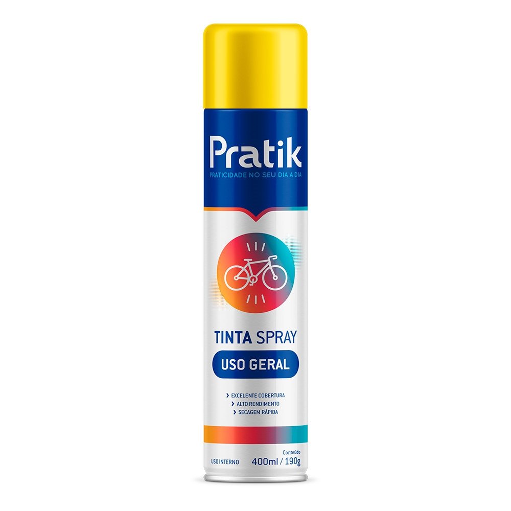 Tinta Spray Pratik Uso Geral Amarelo 400ml