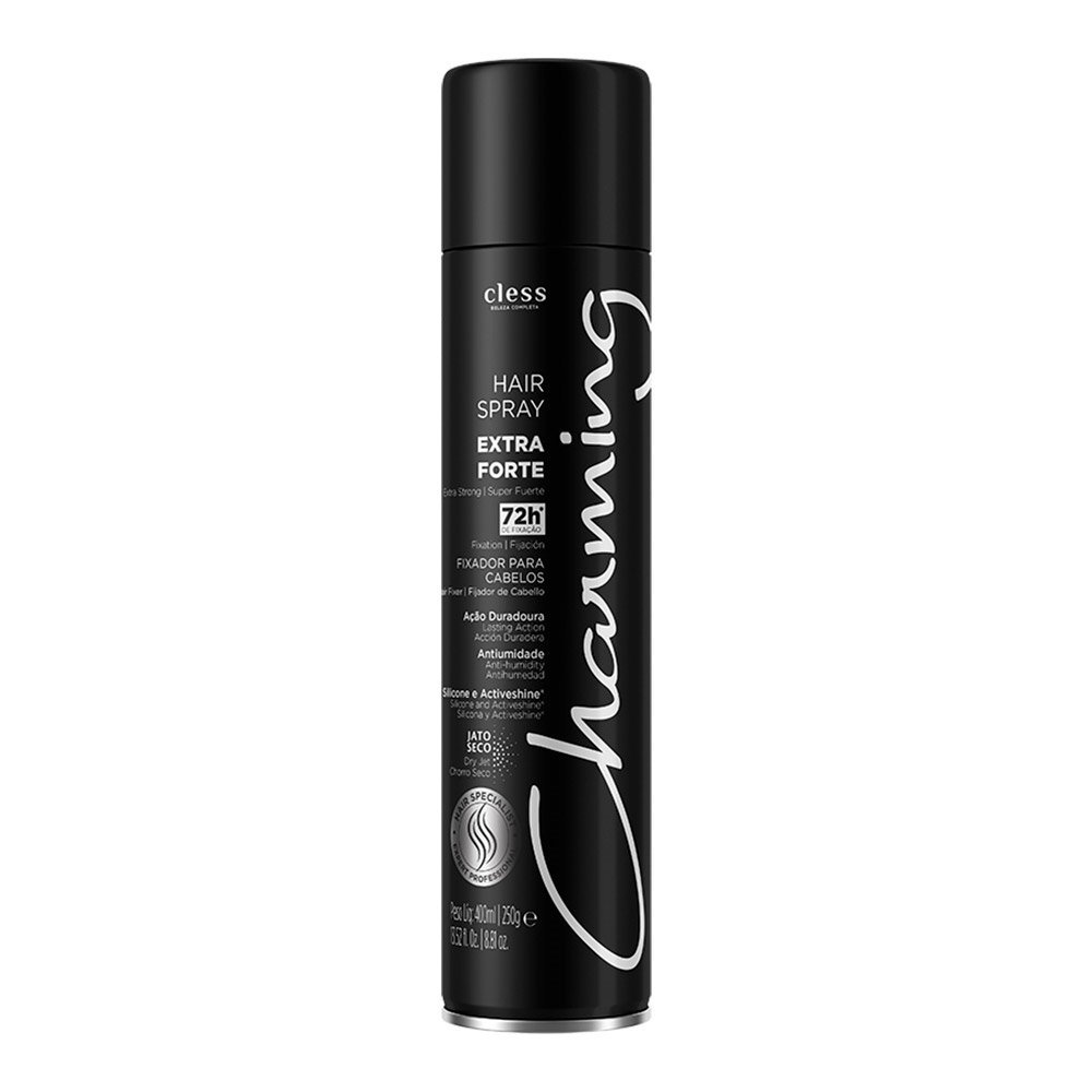 Hair Spray Charming Black Fixação Extra Forte 400ml - Cless