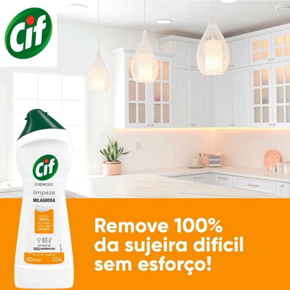 Limpador Cif Cremoso Multiuso Laranja 250ml