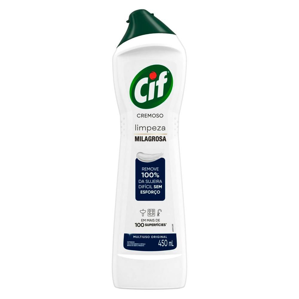 Limpador Cif Cremoso Limpeza Profunda Branco 450ml