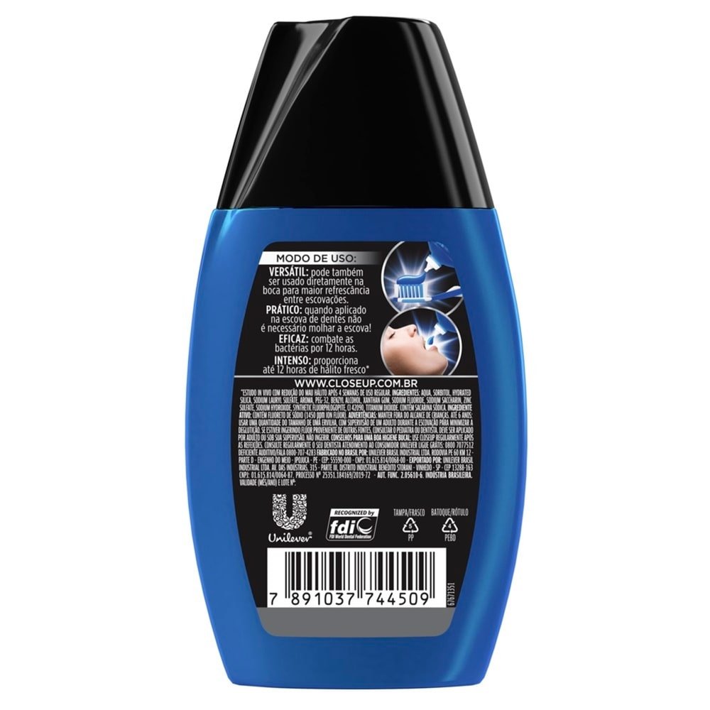 Creme Dental Close Up Liquifresh Ice 100g Embalagem com 12 Unidades
