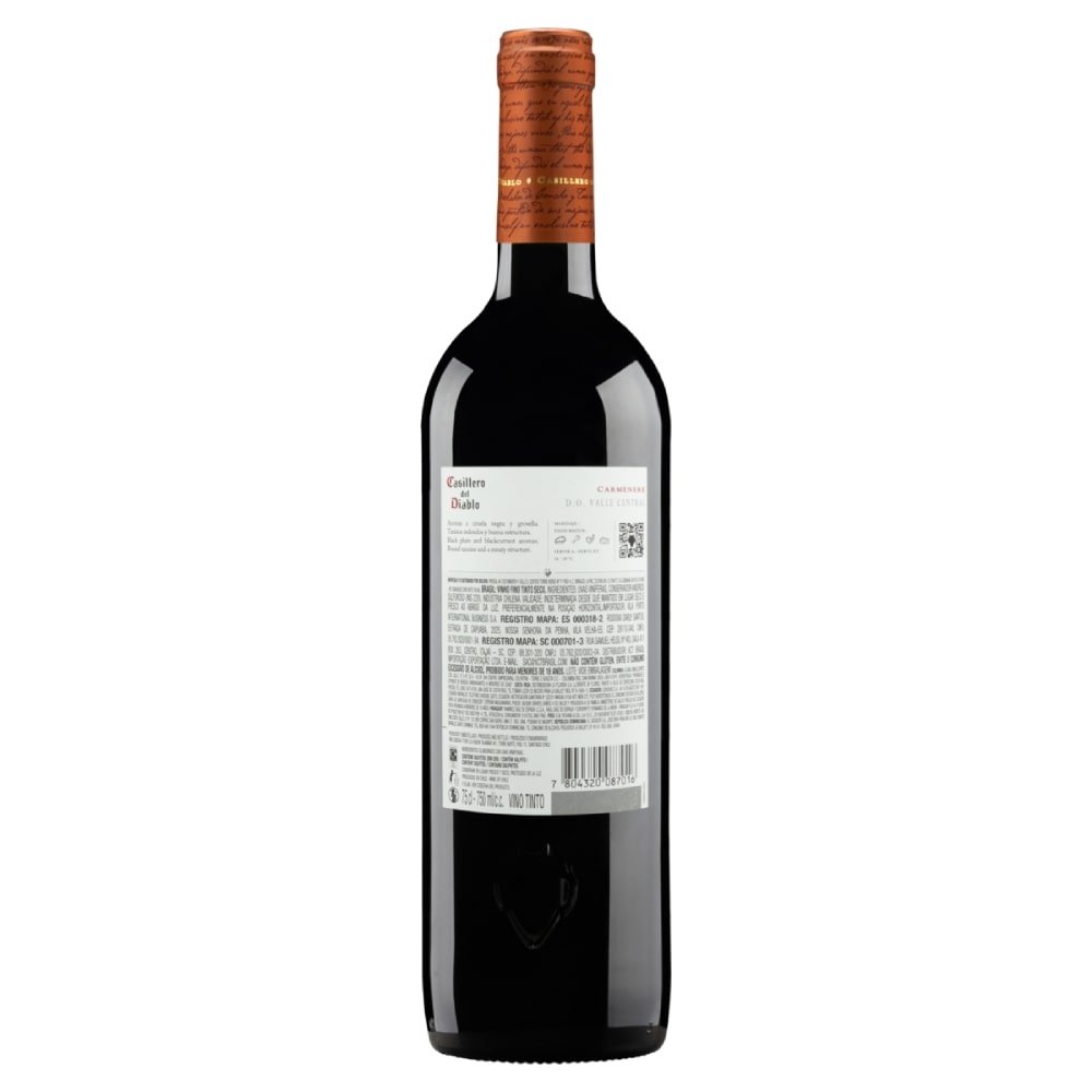 Vinho Chileno Casillero Del Diablo Carménère Tinto 750ml