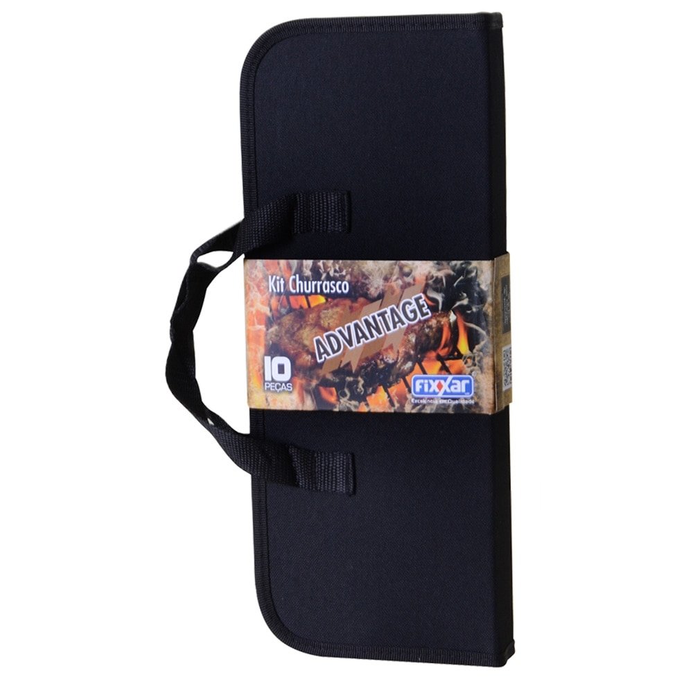 Conjunto para Churrasco Fixxar Advantage - 10 Peças, UD 2501, Lâminas em Inox, Cabo em Madeira