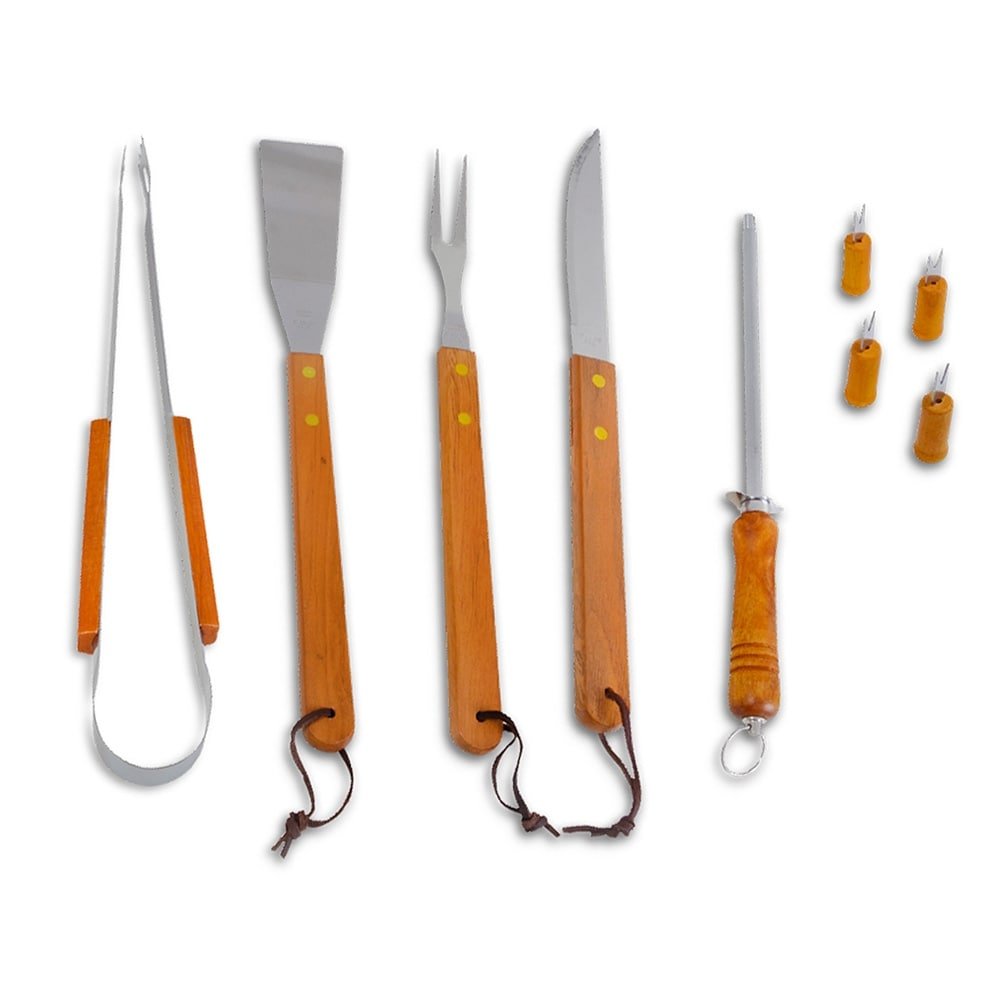 Conjunto para Churrasco Fixxar Advantage - 10 Peças, UD 2501, Lâminas em Inox, Cabo em Madeira