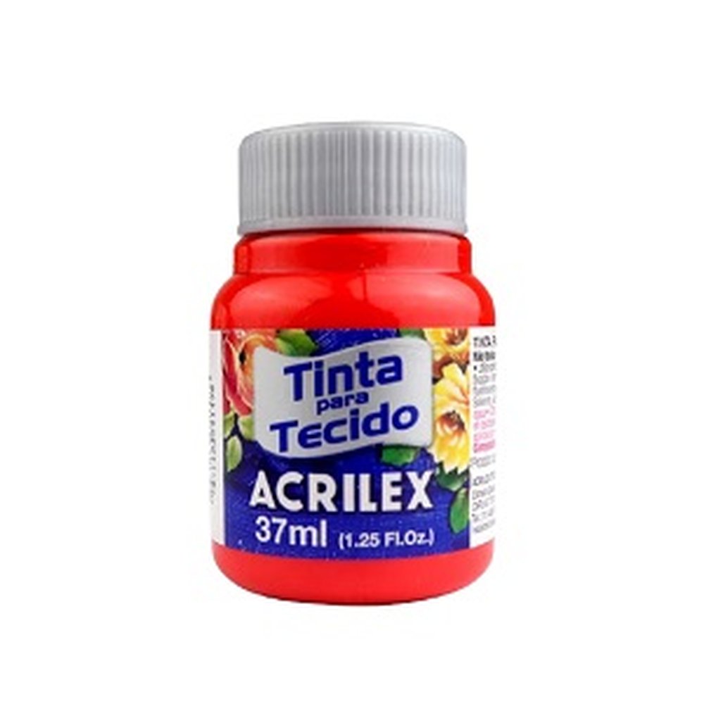 Tinta Tecido Acrilex Vermelho Vivo 37Ml C/6 .541