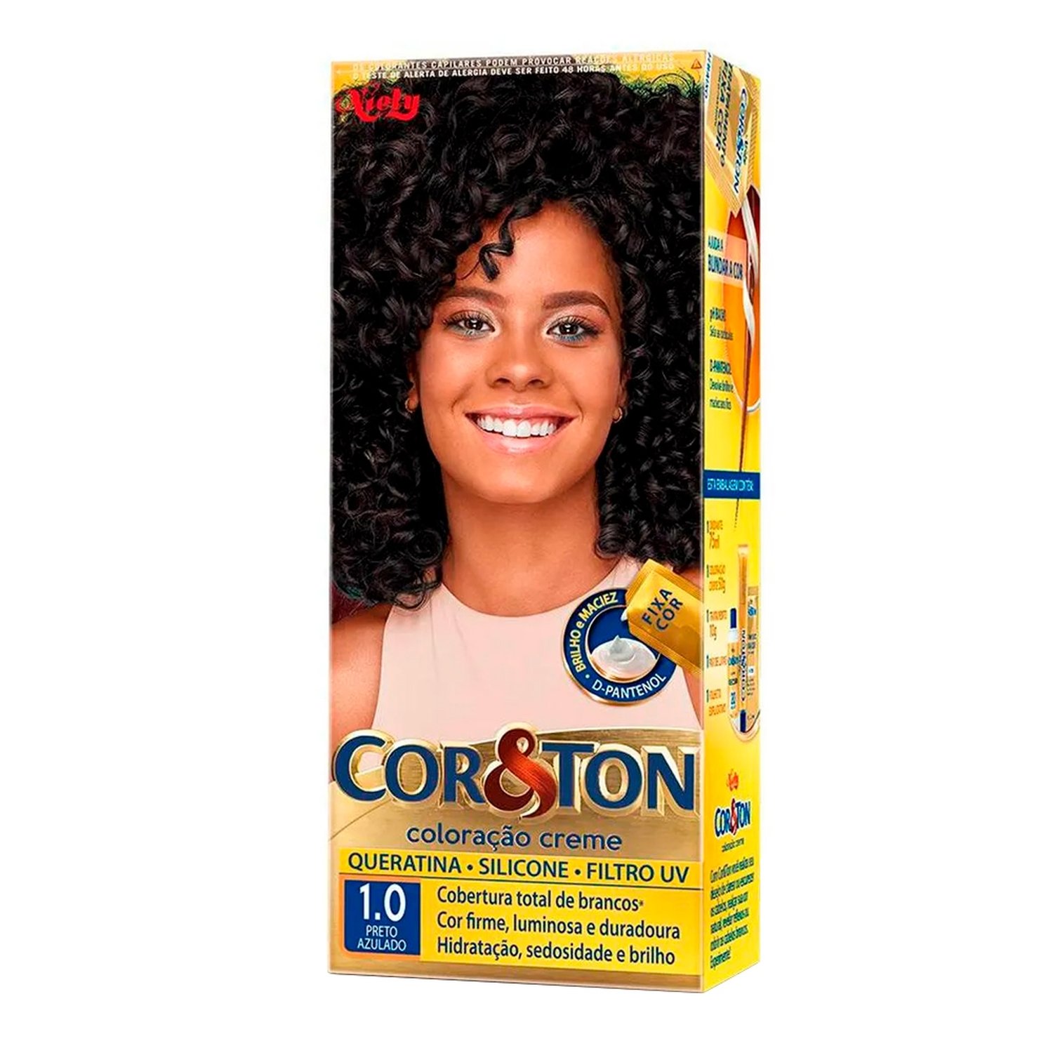 Tinta de Cabelo Cor&Ton 1.0 Preto Azulado 50g