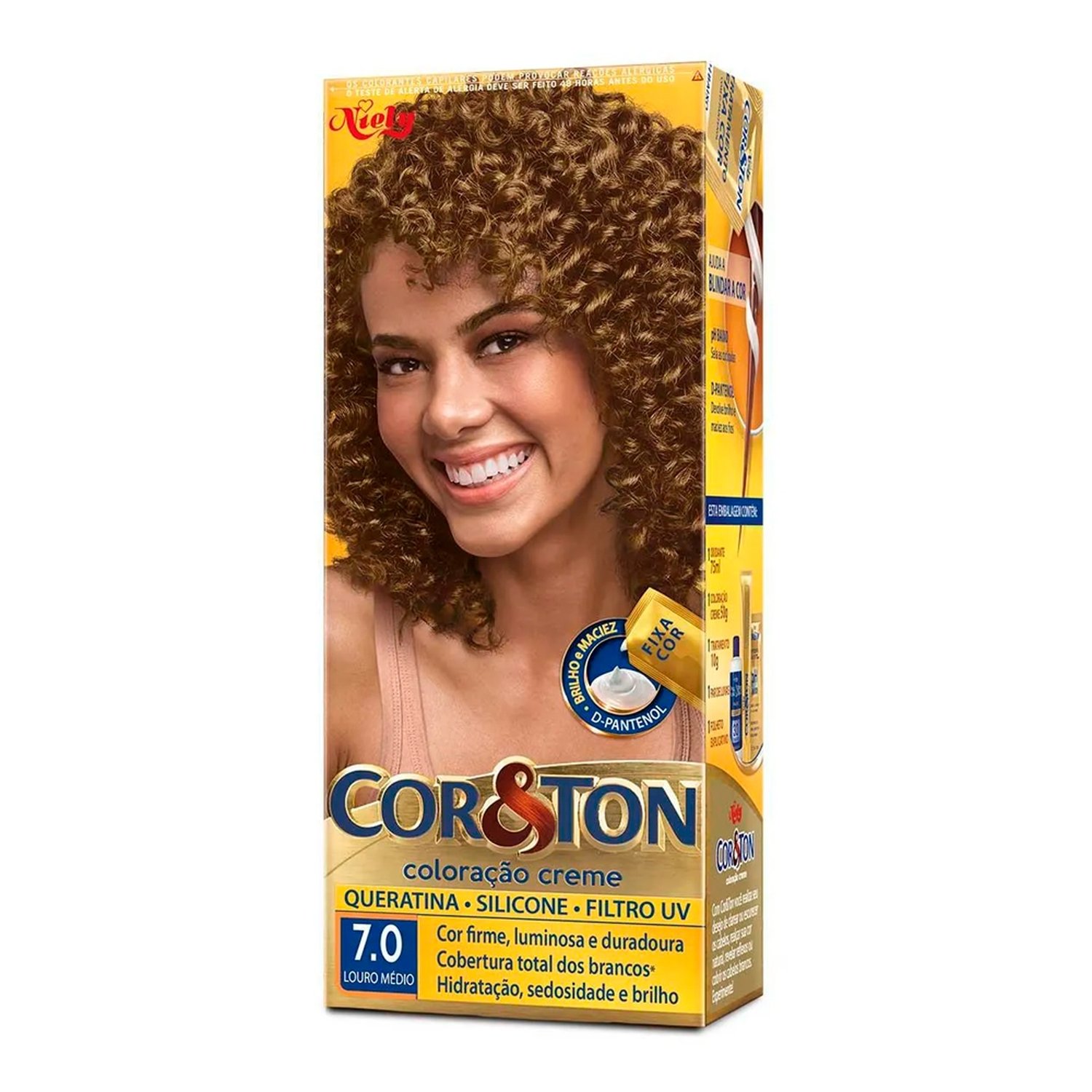 Tinta de Cabelo Cor&Ton 7.0 Louro Médio 50g