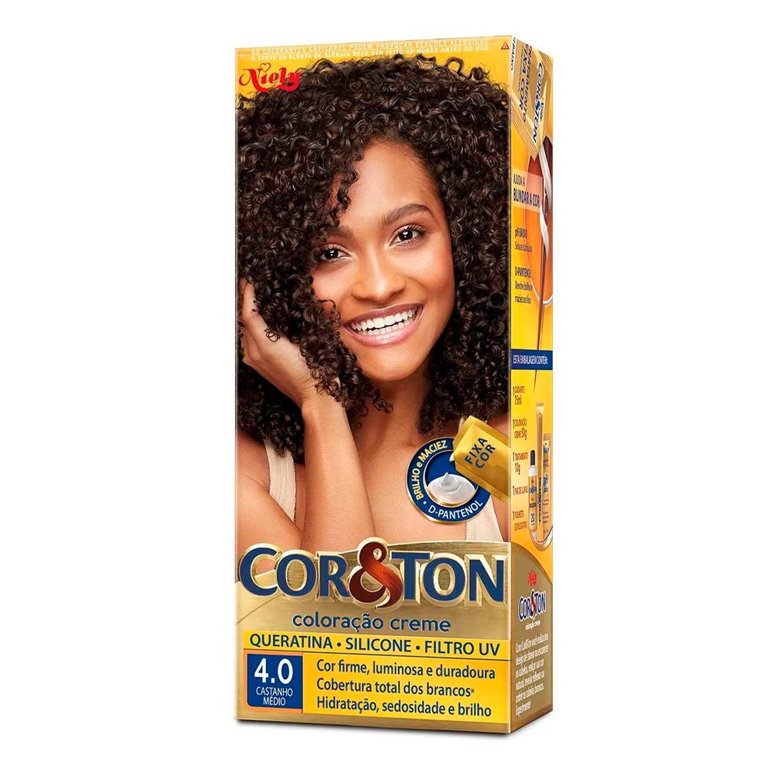 Tinta de Cabelo Cor&Ton 4.0 Castanho Médio 50g