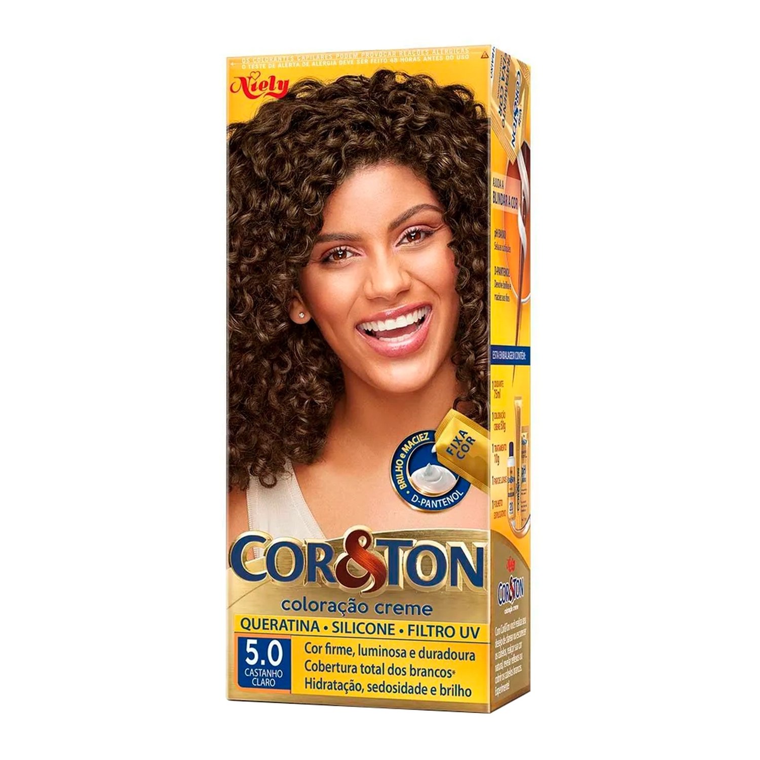 Tinta de Cabelo Cor&Ton 5.0 Castanho Claro 50g