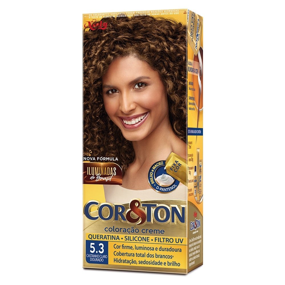 Tinta para Cabelo Cor&Ton 5.3 Castanho Claro Dourado 50g