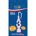 Vela Aniversario Numero Rosa N 3 - Embalagem com 1 unidade.