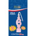 Vela Aniversario Numero Rosa N 6 - Embalagem com 1 unidade.