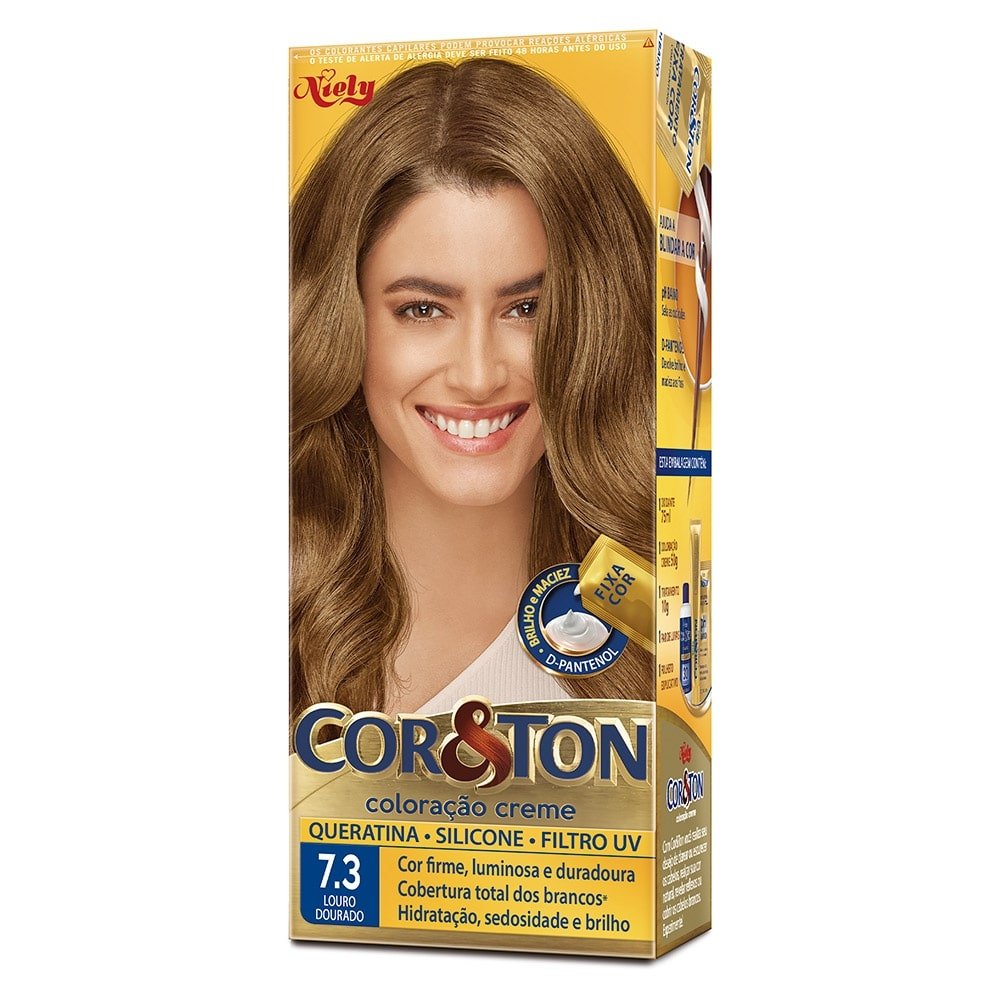 Tintura Profissional 7.3 Louro Dourado 50g - Cor & Ton