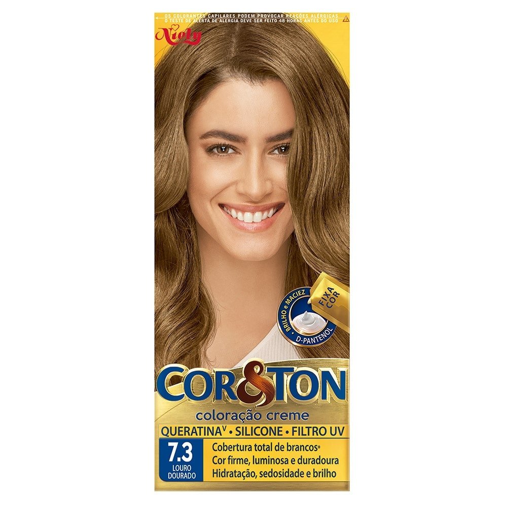 Tintura Profissional 7.3 Louro Dourado 50g - Cor & Ton
